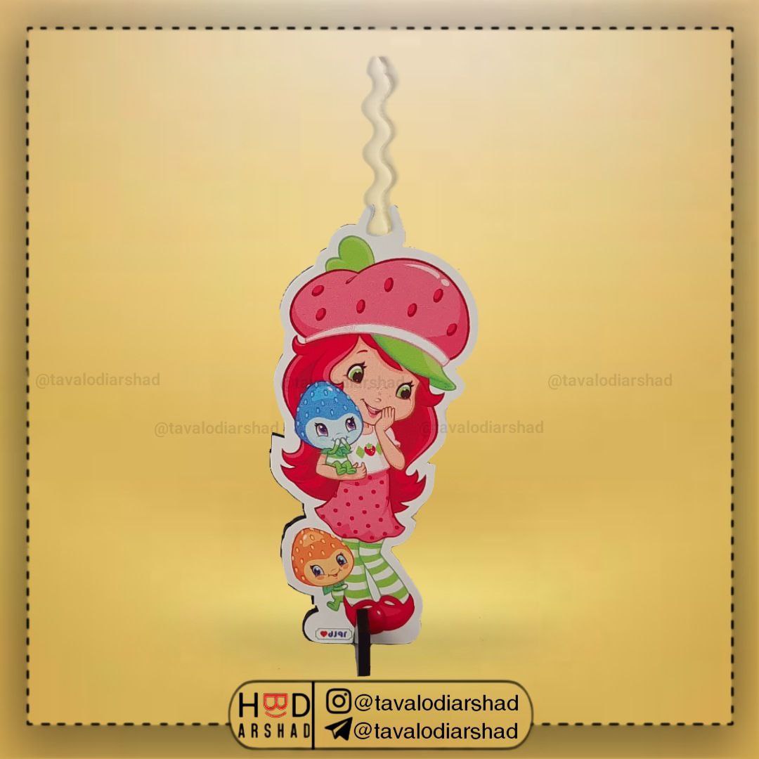 شمع استند عروسکی دختر توت فرنگی